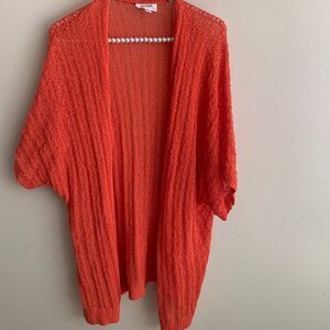 Heyson short sleeve orange cardigan size 1xl